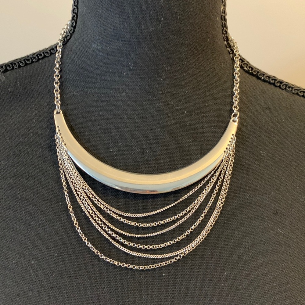 🌺 Silver Necklace and Earring Set